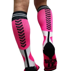 Chaussettes Hautes Sucker Rose Fluo
