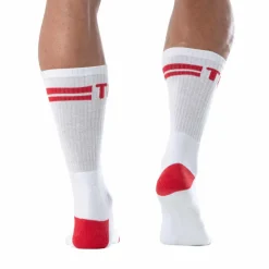 Chaussettes Sport Blanc - Rouge