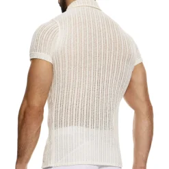 Chemise Striped Crochet Beige