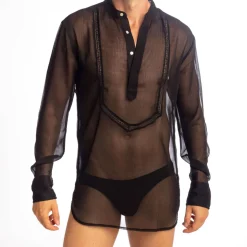 Chemise Tunique Chantilly Noire