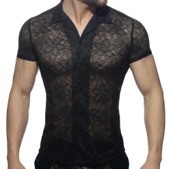 Chemisette Dentelle Florale Noire