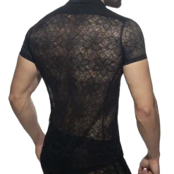 Chemisette Dentelle Florale Noire