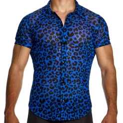 Chemisette Léopard Bleue