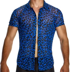 Chemisette Léopard Bleue