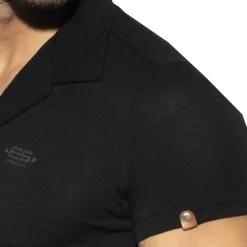 Chemisette Slim Fit Microfibre Noire