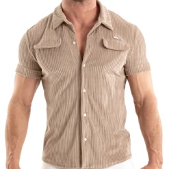 Chemisette Velours Côtelé Beige