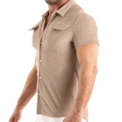 Chemisette Velours Côtelé Beige