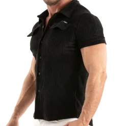 Chemisette Velours Côtelé Noire