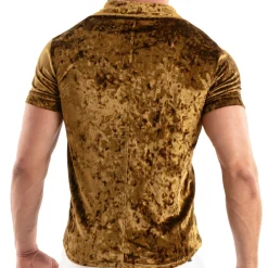 Chemisette Velours Froissé Or