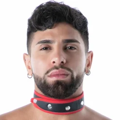 Collier en Néoprène Noir - Rouge