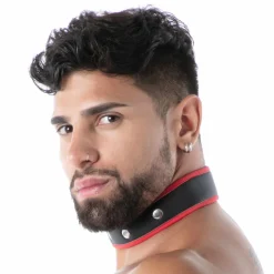 Collier en Néoprène Noir - Rouge