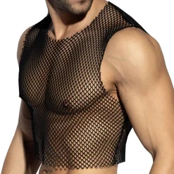 Crop Top Beachy Résille Noir