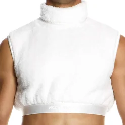 Crop Top Fourrure Blanc