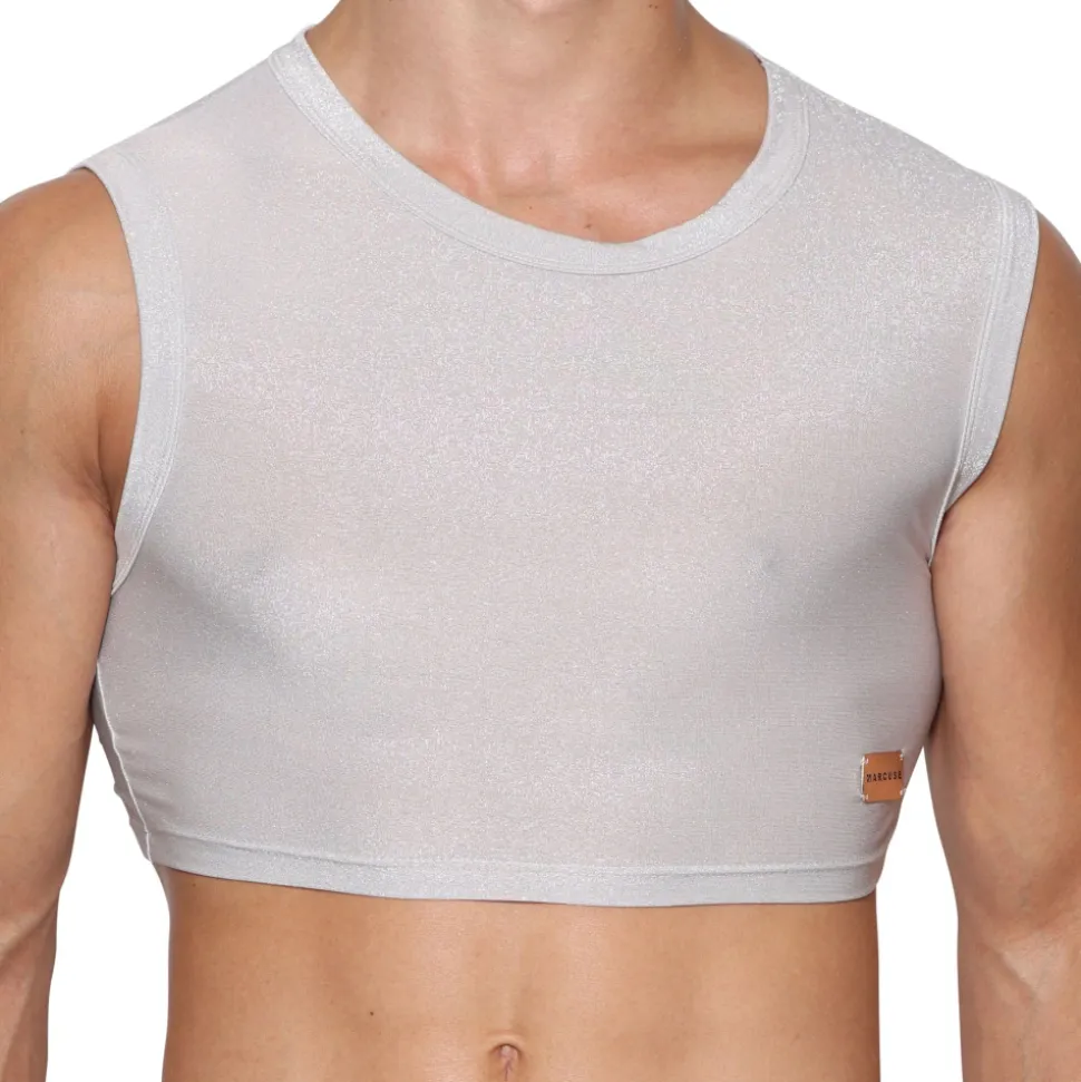 Crop Top Glisten Blanc - Argent
