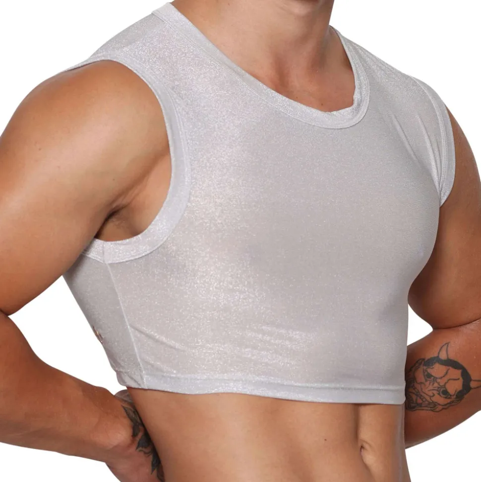 Crop Top Glisten Blanc - Argent