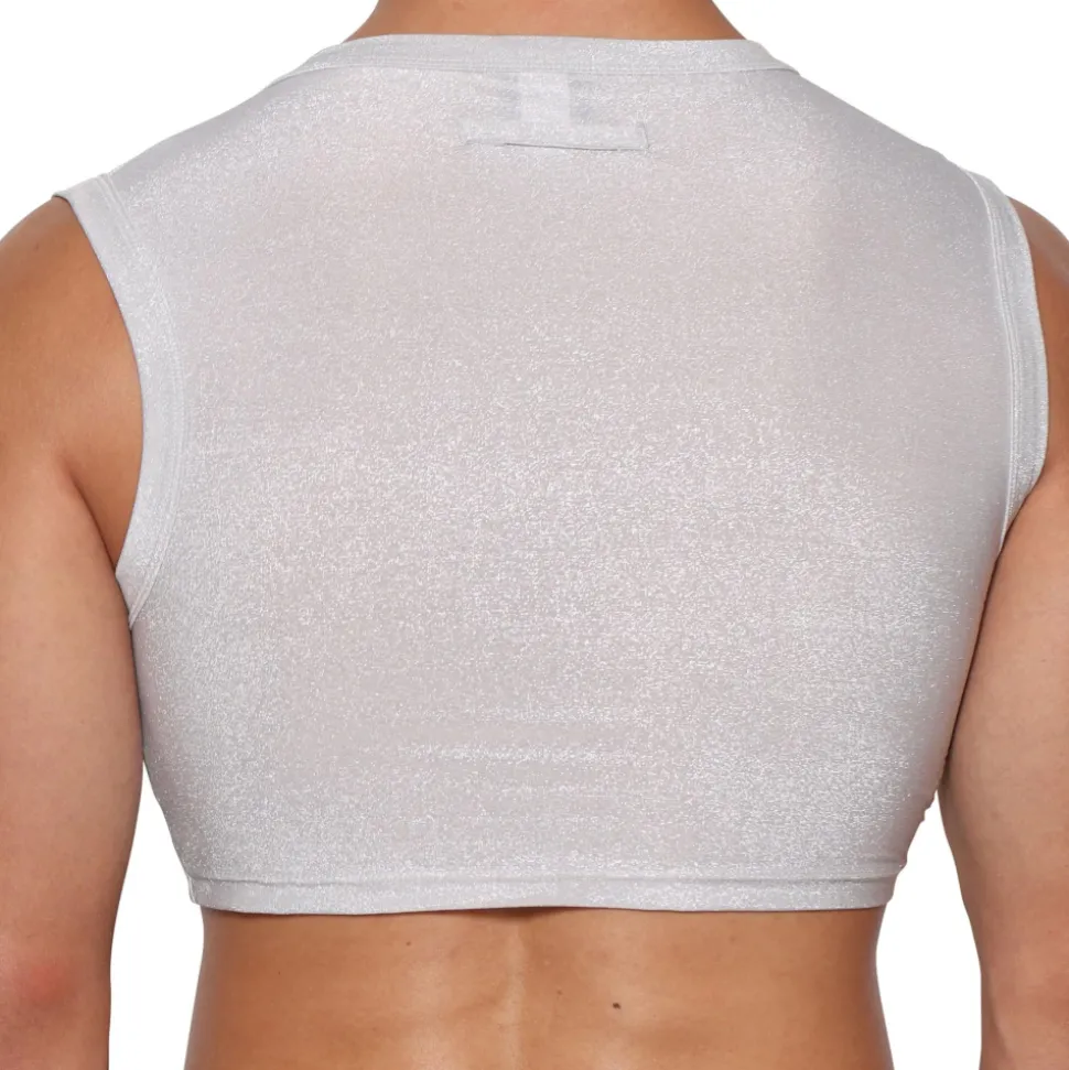 Crop Top Glisten Blanc - Argent