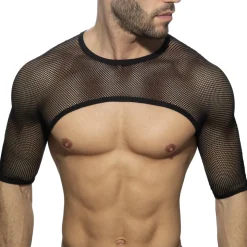 Crop Top Mesh Noir