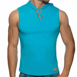 Débardeur à Capuche Bande Logo Bleu