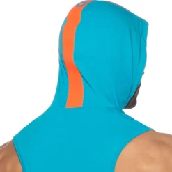 Débardeur à Capuche Bande Logo Bleu