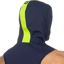 Débardeur à Capuche Bande Logo Bleu Marine