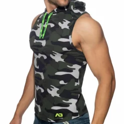 Débardeur à Capuche Bande Logo Camouflage