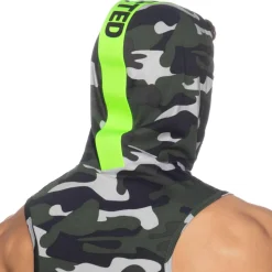 Débardeur à Capuche Bande Logo Camouflage