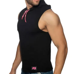 Débardeur à Capuche Bande Logo Noir