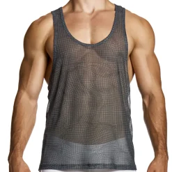 Débardeur Abstract Résille Gris Anthracite