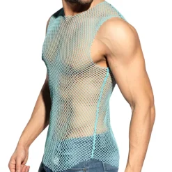 Débardeur Beachy Résille Bleu Ciel