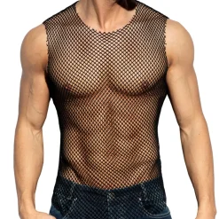 Débardeur Beachy Résille Noir