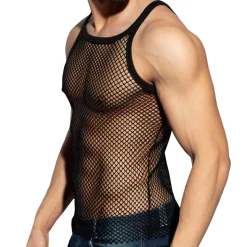 Débardeur Beachy Strap Résille Noir