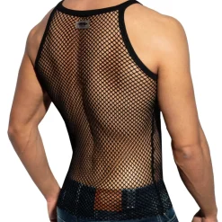 Débardeur Beachy Strap Résille Noir