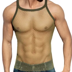 Débardeur Beachy Strap Résille Kaki