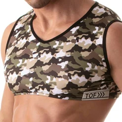 Débardeur Crop Iconic Camouflage Kaki