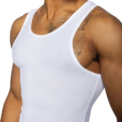 Débardeur Côtelé Blanc