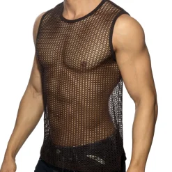 Débardeur Maille Ajourée - Marron