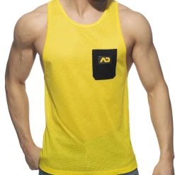 Débardeur Poche Contrastée - Jaune - Noir