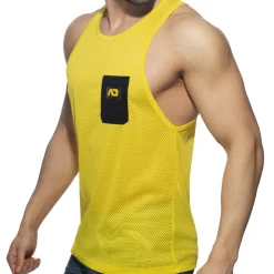 Débardeur Poche Contrastée - Jaune - Noir