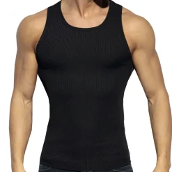 Débardeur Recycled Rib Bicolore Noir - Kaki