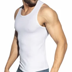 Débardeur Sport Recycled Rib Blanc