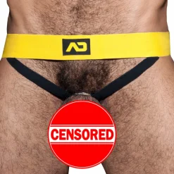 Double Jock Strap Cockring Jaune