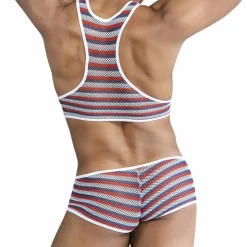 Ensemble Crop Top - Shorty à Rayures Colorées