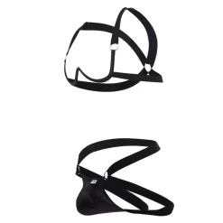 Ensemble Harnais Soutien-Gorge - Jock Strap Noir
