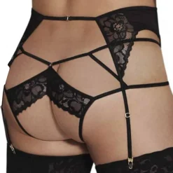 Ensemble Jarretière - Jock Strap Dentelle Noir