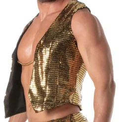 Gilet à Chaîne Glitter Or