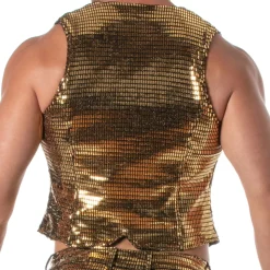 Gilet à Chaîne Glitter Or
