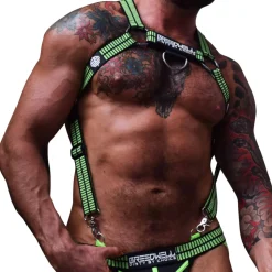 Harnais Body Hybred Noir - Vert Fluo