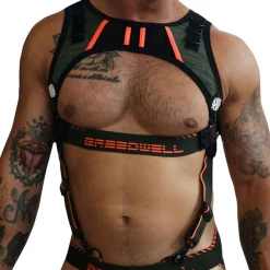 Harnais Cockpit Kaki - Orange Fluo