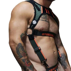 Harnais Cockpit Kaki - Orange Fluo