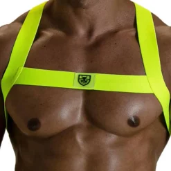 Harnais Elastique Fetish Jaune Fluo